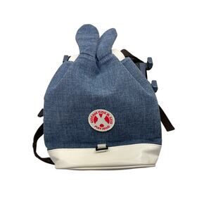 Korean Denim Bunny Backpack Cute Kawaii Bag Blue White Small